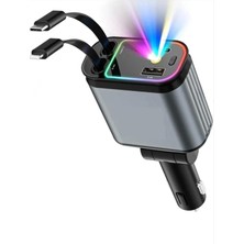 4in1 Araç Şarj Cihazı | Type-C + USB Hızlı Şarj | LED Ekranlı Akıllı 48W Çift Girişli Şa