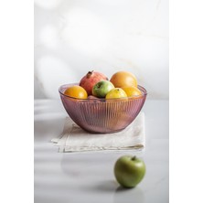 Akrilik Barok Mürdüm Büyük Kare Meyve & Salata Kasesi & Karıştırma Kabı / 3,3 Lt (Cam Deği