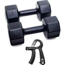 Besinistanbul Ps Spor 5 kg Dambıl x 2 Adet = 10 Kg+Sayaçlı Ayarlanabilir El Yayı Siyah