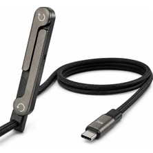 Techora Sale 240W Type-C Telefon Standlı Örgülü Şarj ve Data Kablosu