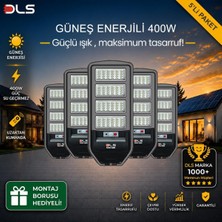 5'li Paket Dls 400W Güneş Enerjili Solar Sokak ve Bahçe Lambası, Lifepo4 Bataryalı, IP66, Harek