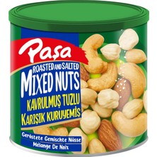 Kavrulmuş Tuzlu Karışık Kuruyemiş, Teneke Kutu, 2X150 Gr, Fındık-Badem-Kaju-Yer Fıstığı,