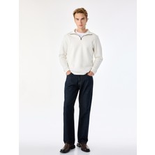 Koton Şardonlu Regular Fit Uzun Kollu Fermuarlı Yaka Sweatshirt