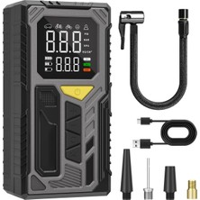 4000MAH Hava Kompresörü Powerbank Özellikli Auhma Model Kompresör Araba Bisiklet Top Lastik Şi�