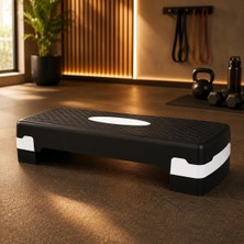 2 Kademeli Ayarlanabilir Step Tahtası, Kaymaz Yüzeyli Aerobik Fitness Kardiyo Egzersiz Platformu,