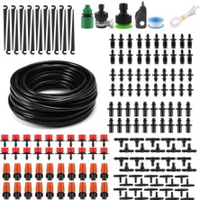 50FT Damla Sulama Sistemi Kiti - 1/4 Damla Sulama Boru Parçaları ile Bahçe Sulama Sistemi - Dış