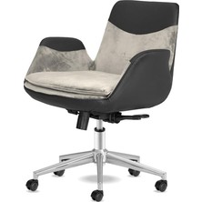 Storm Ofis Sandalyesi Krom Ayaklı Ergonomik Çalışma Koltuğu Dayanıklı Kumaş (Krem)