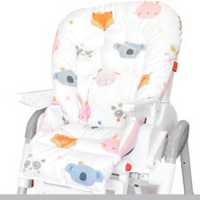 Organik Mama Sandalyesi Minderi & Kılıfı (Kemer Deliksiz) (Pembe)