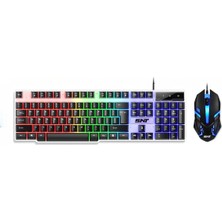 TF-230 Rgb Gaming Klavye Mouse Seti | Oyuncular Için Işıklı Klavye & Mouse Set Türkçe Alfabe