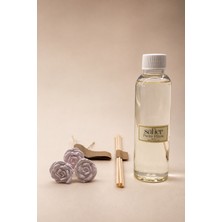 Safier Pudra Rüyası Çubuklu Oda Kokusu Yedek Kit (Refill) 150 ml – 4 Adet Bambu Çubuk & 3 Adet Pembe Seramik Taş Çiçek Hediyeli