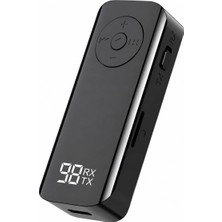 Bluetooth 5.3 Alıcı Verici Aux Adaptör Tx Rx Kablosuz Araç Ses Sistemi ve Hoparlör Dönüştür