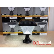 CT-7315 30W Solar Bahçe Lambası Set Üstü Dış Mekan Aydınlatma Armatürü 6400K Beyaz Işık