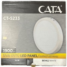CT-5233 18W 6400K Beyaz Işık Sıva Üstü LED Panel CT-5233