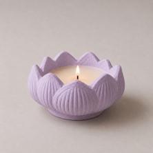 Karra Art El Yapımı Lotus Çiçeği Tasarımlı Dekoratif Soya Wax Mumluk