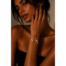 Lovecharm Turuncu Taşlı Gold Şahmeran Bileklik – Işıltılı Taş Detaylı Zarif El ve Bilek Aksesuarı ✨