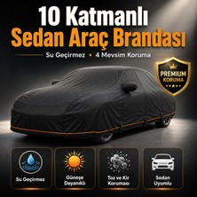 Yaman Store 10 Katmanlı Su Geçirmez Sedan Araç Brandası – 4 Mevsim Güneş, Yağmur ve Toz Koruyucu