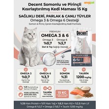 Decent Somonlu ve Pirinçli Kısırlaştırılmış Kedi Maması 15 kg (Yeme Garantili)