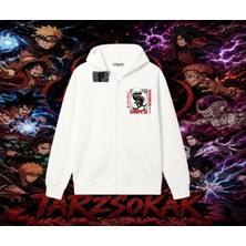 Tarzsokak Obito Uchiha Naruto Anime Karakteri Oversize Unisex Hırka & Çeket Fermuarlı Sweatshirt Beyaz