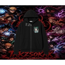 Tarzsokak Rock Lee Naruto Anime Karakter Oversize Unisex Hırka & Çeket Fermuarlı Sweatshirt Beyaz