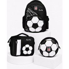 Beşiktaş Lisanslı 3'lü Okul Çantası Seti Sırt Çantası Beslenme Çantası Kalemlik