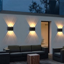 Eser Ticarett 4 Adet Solar Duvar Aplik Bahce Balkon Dis Mekan 10 LED Aydinlatma Seti