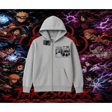Tarzsokak Sasuke Uchiha Naruto Anime Karakter Oversize Unisex Hırka & Çeket Fermuarlı Sweatshirt Beyaz