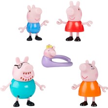 Peppa Pig Peppa'nın 5 Kişilik Ailesi ve Bebek Evie | El Ele Tutuşabilen Hareketli Figürler | 3 Yaş V