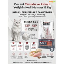 Decent Tavuklu ve Pirinçli Yetişkin Kedi Maması 15 kg (Yeme Garantili)