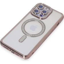 Eco Port Apple Iphone 15 Pro Kılıf Joke Simli Magneticsafe Kılıf - Pembe