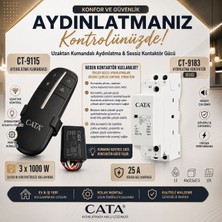 Cata Aydınlatma Kumandası + 25A Sessiz Kontaktör | Uzaktan Kumandalı Aydınlatma Kontrol Sistemi | Yüksek Güçlü Aydınlatma Kontrolü