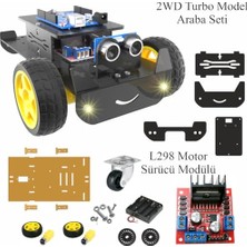 New Global Arduino ile Uyumlu 2WD Robot Araba ve Süper Ideal Başlangıç Seti - Uno R3-92 Çeşit 317 Parça - Engel