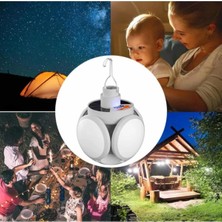Sepetopia Katlanabilir Askılı Kamp Lambası 5 Kanatlı Pratik Güneş Enerjili