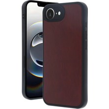 Eco Port Apple Iphone 16E Kılıf Aras Deri Kapak - Bordo - Bordo