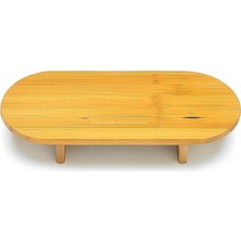 Busstier Ayaklı Oval Bambu Sunumluk Doğal Servis Tabağı Modern Şık Sunum Tepsisi Kahvaltı Peynir Mez