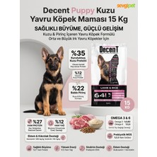 Decent Puppy Kuzu Eti ve Pirinçli Yavru Köpek Maması 15 kg (Yeme Garantili)