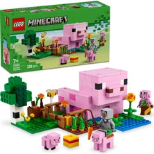 LEGO Minecraft Yavru Domuz Evi 21268 – 7 Yaş ve Üzeri Çocuklar Için Kahraman Figürü, Yaratıklar ve O