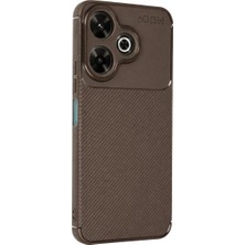 Eco Port Xiaomi Redmi 13 4g Kılıf Auto Focus Karbon Kapak - Kahverengi - Kahverengi