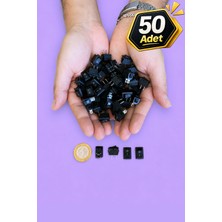 Tabis Mini Kare Işıksız On/off Anahtar Switch | 2 Pin | 50 Adet | Küçük Boy Aç-Kapa Işıksız | Siyah Anahtar IC-125B