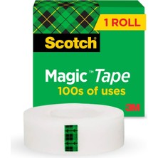 Scotch 810-1933 Scotch Magic Bant Görünmez, Üzerine Yazılabilir Ofis Bandı Şeffaf