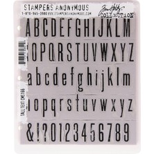 Stampers Anonymous Tim Holtz Yapışkan Istampa Setleri, Anonymous, Sanatsal Aletler, Lastik Damga, Büyük Metin Kırmızı