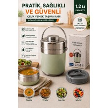 Begin Power 1.2 lt 2'li paslanmaz Çelik Sızdırmaz Termos Yemek Taşıma Kabı / Sefer Tası Beslenme Kutusu