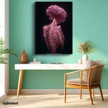 Tablofest Dikey Kanvas Tablo Insan Anatomisi Çiçek Anatomik Tablo Ev Ofis Duvar Dekoru