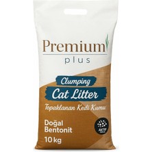 Premium Plus Doğal Kedi Kumu Aktif Karbonlu 10 Lt, Topaklanan, Kokusuz,%99,5 Tozsuz, Yüksek Emicilik