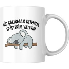 TakeTshirt Hiç Çalışmak Istemem Ep Isterim Yatayım Komik Yazılı Kupa Bardak Hediyelik Çay Kahve Kupası Coffee M
