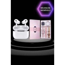 Hace Bazaar 3 Kordonlu Pembe Amoled Ekran Akıllı Saat ve Yeni Nesil Pro Kablosuz Bluetooth Kulaklık Anc/enc