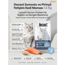 Decent Somonlu ve Pirinçli Yetişkin Kedi Maması 1.5 kg (Yeme Garantili)