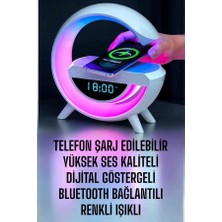 Bluetooth Hoparlör Dijital Göstergeli Wireless Şarj Rgb Işıklı