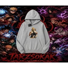 Tarzsokak Minato Namikaze Naruto Anime Karakteri Oversize Unisex Kapşonlu Sweatshirt Beyaz