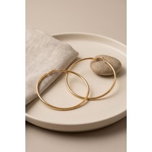 316L Çelik Gold Renk 66 mm Halka Küpe