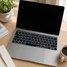 Genelec Macbook Klavye Koruyucu A1534 A1708 Uyumlu Türkçe Q Baskılı Silikon Klavye Koruyucu Uk Enter Siyah
